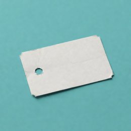 Render of a paper ferry ticket with a punched hole on a plain teal background